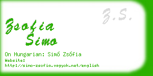 zsofia simo business card