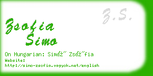 zsofia simo business card